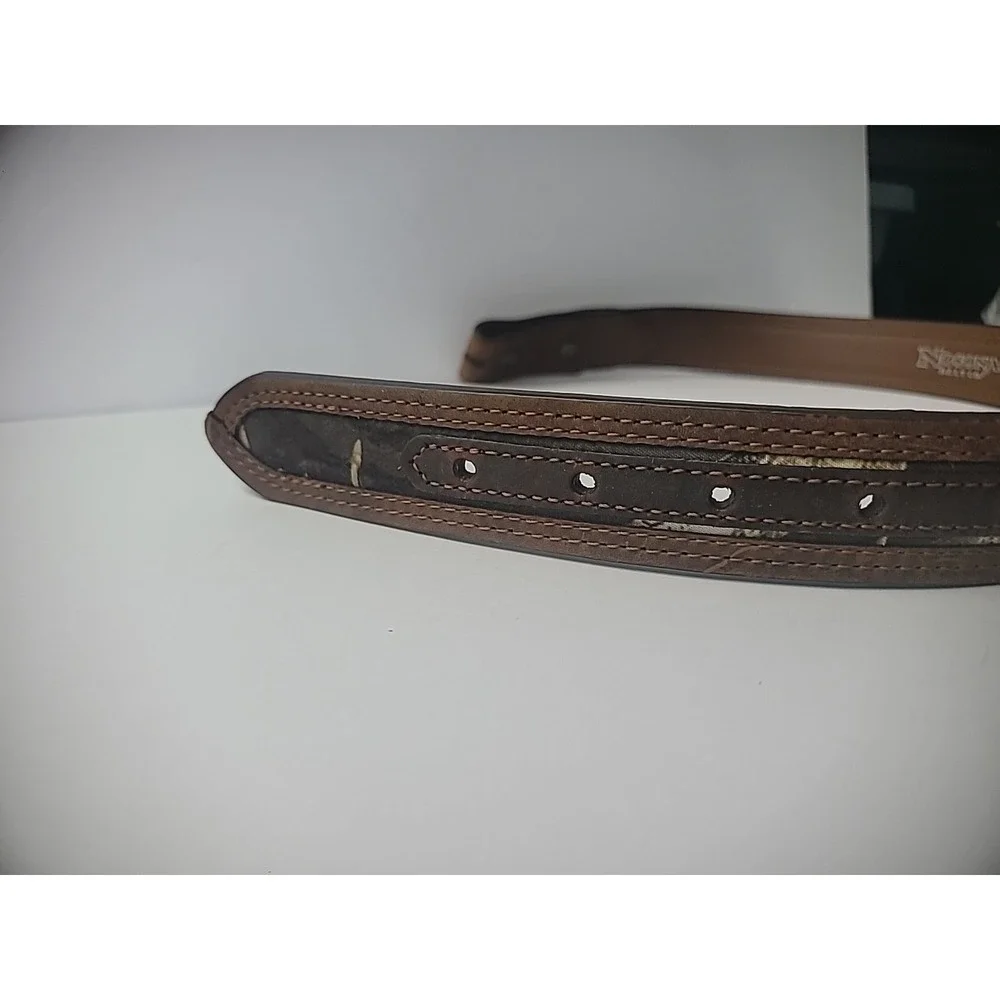 Vintage Nocona Belt Co Genuine Leather Belt No Buckle‎ Camouflage Brown Size 22